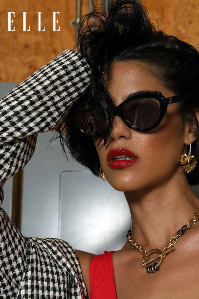 Women Styled in Montmartre Midnight Black The Avantguard Eyewear for ELLE Magazine