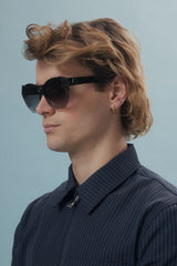 The Milan Geometric Sunglasses in Midnight Diamond