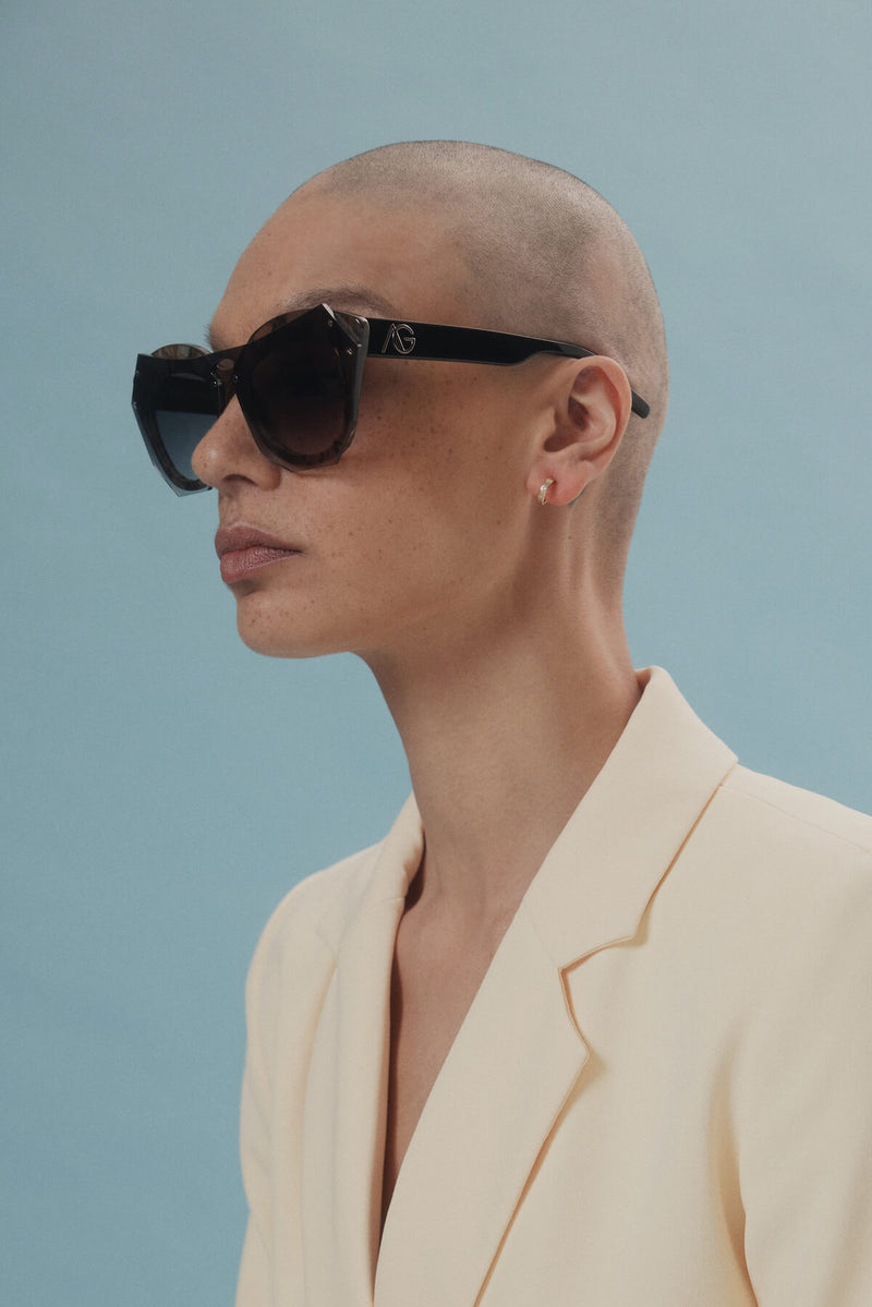 The Milan Geometric Sunglasses in Redwood