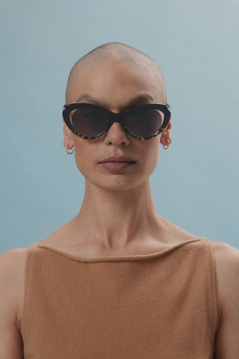 The Montmartre Cateye Sunglasses in Midnight Tortoiseshell
